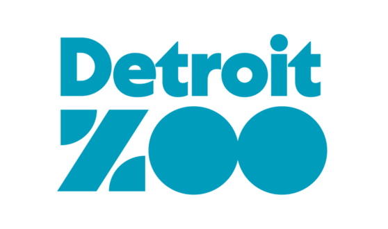 Blue stylized font reading Detroit Zoo