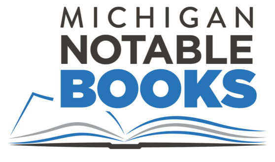 Open book and text Michigan Notable Books