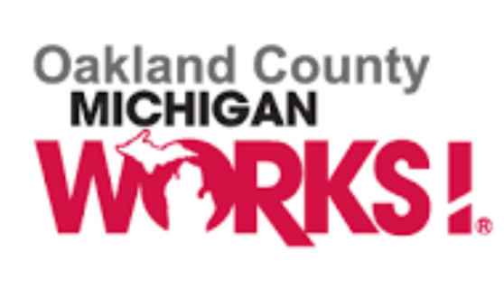 Oakland County Michigan Works! with outline of state of Michigan