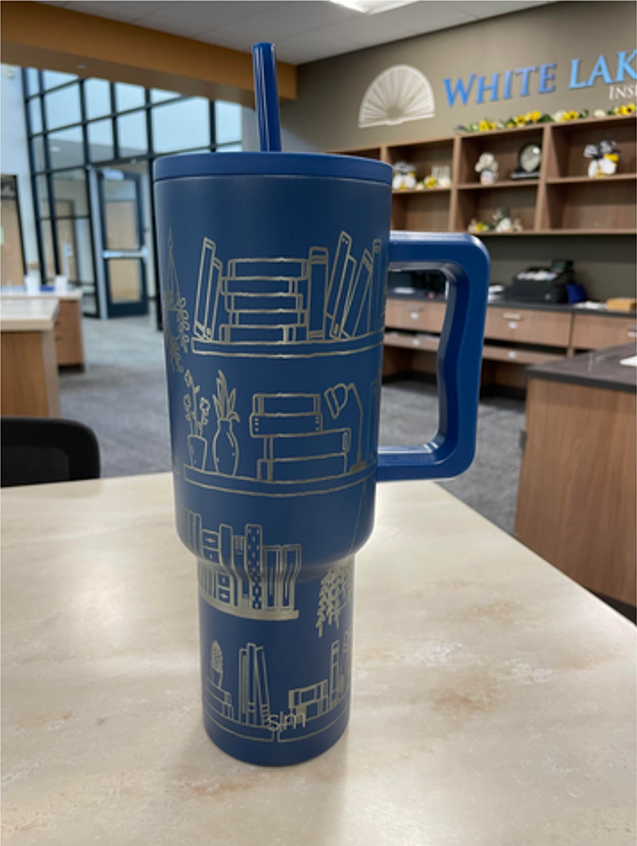 Engraved tumbler created with xTool P2 laser engraver